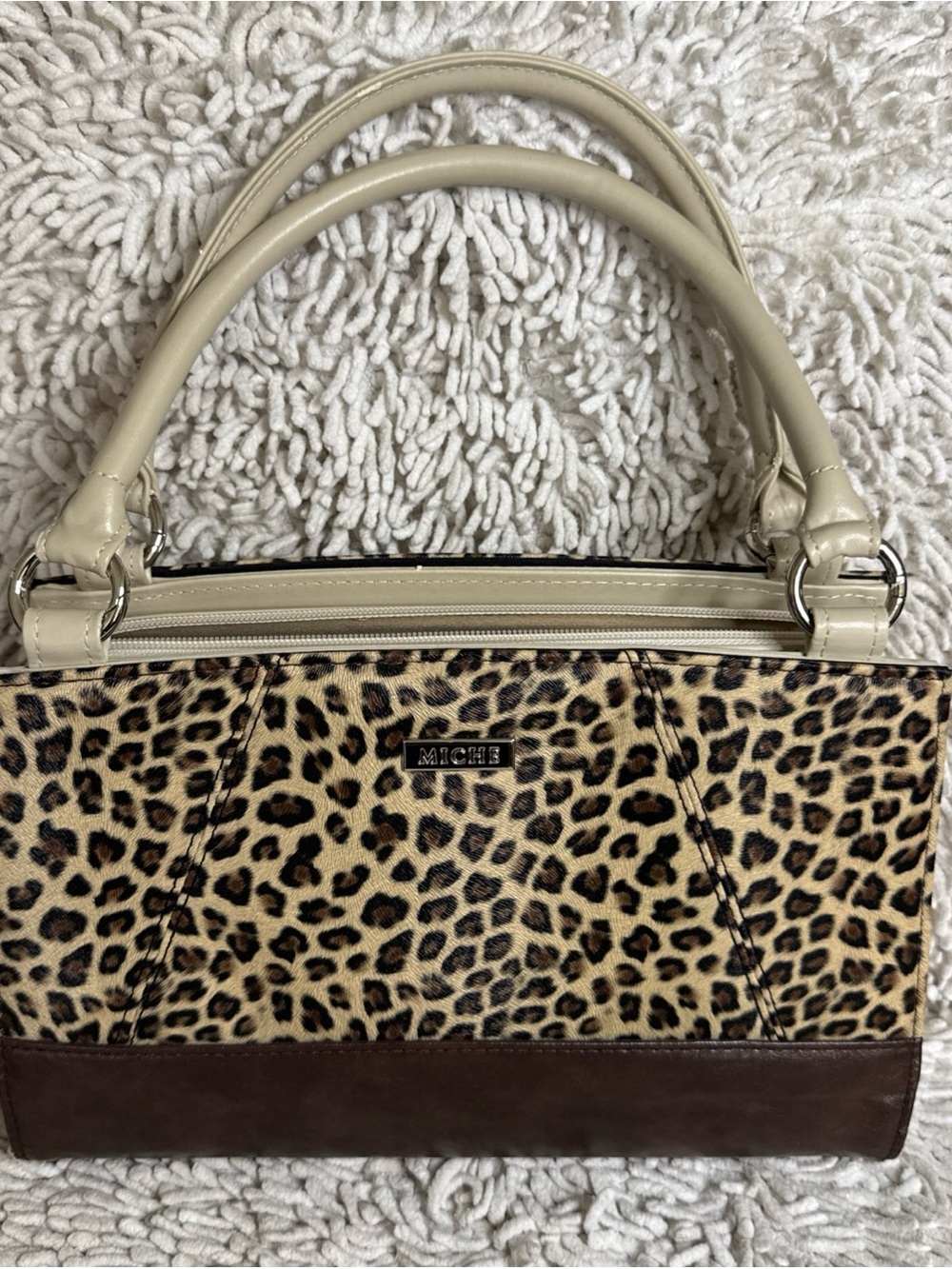 Miche Cream Tote with Top Handles